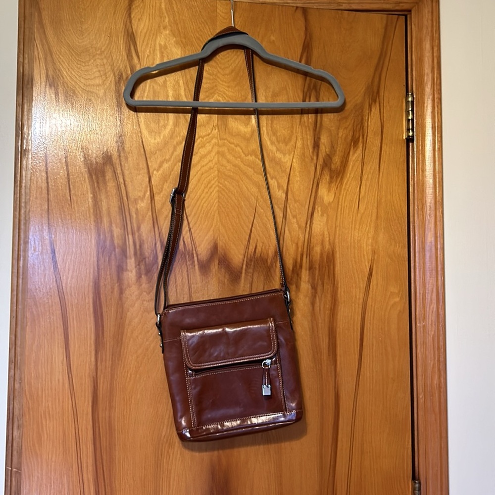 Giani Bernini Brown Leather Crossbody Bag - Picture 2 of 4